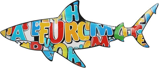 dreamskip 40" Shark Metal Beach Wall Decor Art, Ocean Themed Sea Fish Wall Sculpture, Coastal Outdoor Decor For Garden, Pool, Fence, Patio Indoor
