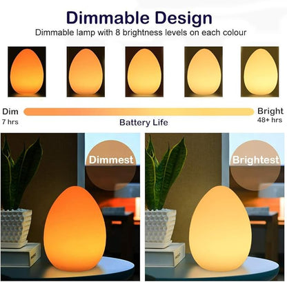 Egg Shape Color LED Mood Lamp, Rechargeable Dimmable Night Light with Remote Control 16 Dimmable Colors 4 Effects for Kids and Adults,Ambient Decorative Party Lighting (12x15cm)