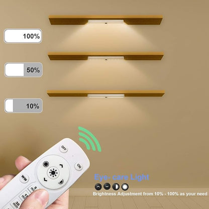 LDOPTO Under Cabinet Lights Wireless Battery Operated Lights with Remote Control LED Closet Lights Counter Wall Lights Without Wiring with Remote for Kitchen Shelf Hallway, Multiple Colors 2 Pack