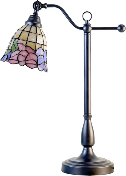 Dale Tiffany TA25029 Tiffany Desk Lamp with Handmade Stained Glass Shade, De Anaza, Multicolor, 24-Inch Tall