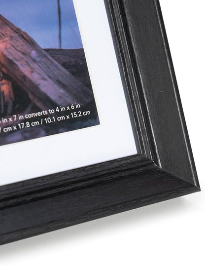5x7 Picture Frame Black, Display 5x7 without Mat or 4x6 with Mat, Wall Gallery Photo Frames