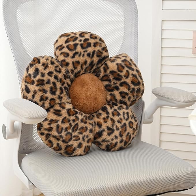 Leopard Print Bow Throw Pillows Cute Flower Plush Pillow Stuffed Bow Backrest Cushion Home & Car Decoration（2 Pack）