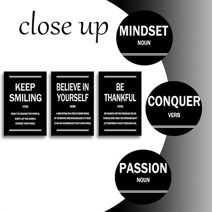 Inspirational Canvas Wall Art Posters Print 3 Pieces Motivational Modern Entrepreneur Quotes Picture Painting Artwork for Home Bedroom Bathroom Gym Wall Decor Stretched and Framed [48''W x 24''H]