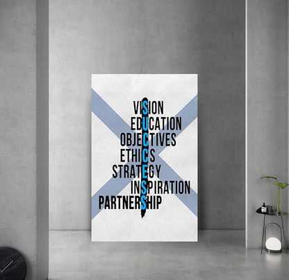 Motivational Wall Art Inspirational Canvas Painting Positive Quotes Posters INSPIRATION PARTNERSHIP Picture Prints HD Print Artwork Home Office Living Room Decor Framed Ready to Hang-28 Wx44 H