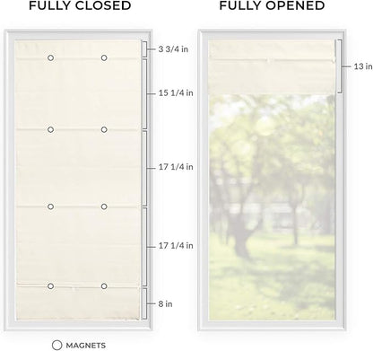 CHICOLOGY Roman Shades for Windows , Window Shades for Home , Roman Shades , Window Treatments , Room Darkening Shades , Roman Window Shades , 35"W X 64"H, Runway Cream (Light Filtering)