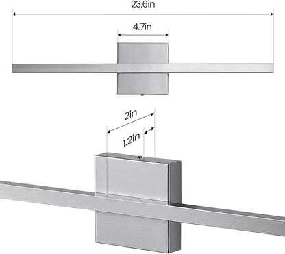 Epinl Brushed Nickel Vanity Light for Bathroom - 23.6inch Bathroom Vanity Light Fixture Dimmable 5CCT Modern Bathrooms Sconce 18W LED Bathrooms Wall Lighting Fixture Over Mirror