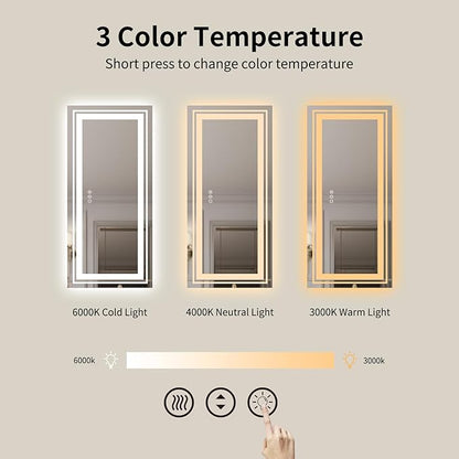 WTTY LED Mirror for Bathroom 72"x32",Large Modern LED Bathroom Mirror with Backlit and Front Light,Stepless Dimmable,Anti-Fog,Lighted Bathroom Vanity Mirror,Shatter-Proof,Memory Function