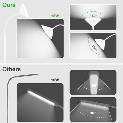 mukuxin LED Floor Lamp, 18W Floor Lamp with Remote & Touch Control, 2700K-6500K Adjustable Eye Caring Standing Light for Living Room, Bedroom, Office