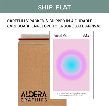 Colorful Gradient Aura Angel Numbers Poster Sets for Room Aesthetic Inspirational Quotes Wall Art Paintings Abstract Minimalist Style Room Wall Decor for Bedroom Office - 11x17in LAMINATED - No Frame