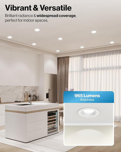 Sunco 12 Pack Retrofit LED Recessed Lighting 6 Inch, Downlight Can Lights for Ceiling, Baffle Trim, 965 LM, 13W (120W Equivalent), 5000K Daylight, Dimmable, Damp Rated UL