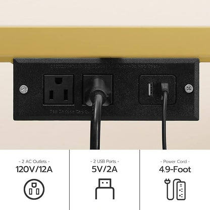 HOOBRO TV Stand with LED Lights and Power Outlets for TVs up to 75", Modern 70.9 Inch Tempered Glass TV Console Table with Open Shelves, Media Entertainment Center for Living Room, Gold GD185UDS01