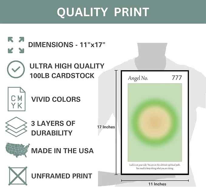 Gradient Aura Angel Numbers Poster Sets for Room Aesthetic Inspirational Quotes Wall Art Paintings Abstract Minimalist Room Wall Decor - 11x17in LAMINATED - No Frame (777, 888, 999 - Angel Numbers)