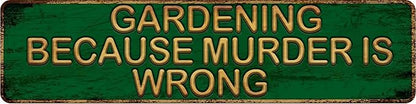 Vintage Metal Tin Sign GARDENING 4''x16'' inch, Street Sign for Home, Restaurant, Bar, Cafe, Garage - Retro Wall Decor Plaque