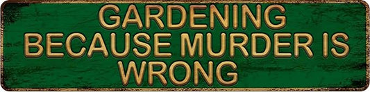 Vintage Metal Tin Sign GARDENING 4''x16'' inch, Street Sign for Home, Restaurant, Bar, Cafe, Garage - Retro Wall Decor Plaque