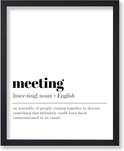 Poster Master Definition of Meeting Print - Typography Poster - Dictionary Art - Minimal Gift for Boss & Colleague - Funny Decor for Office, Workplace or Dorm - 16x20 UNFRAMED Wall Art