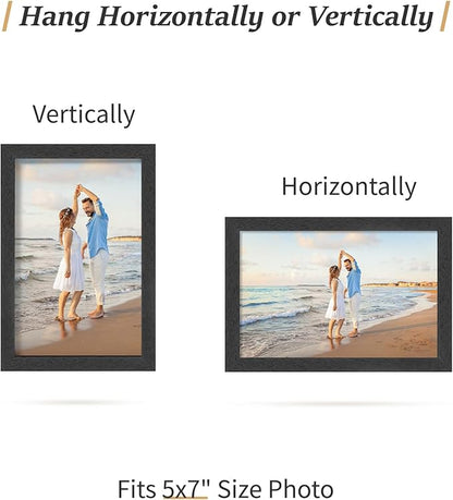 ATOBART 5x7 Black Wood Photo Frame,6 Pack Picture Frames Plexi Glass front Wall Hanging Gallery for Wall and Tabletop Display,set of 6