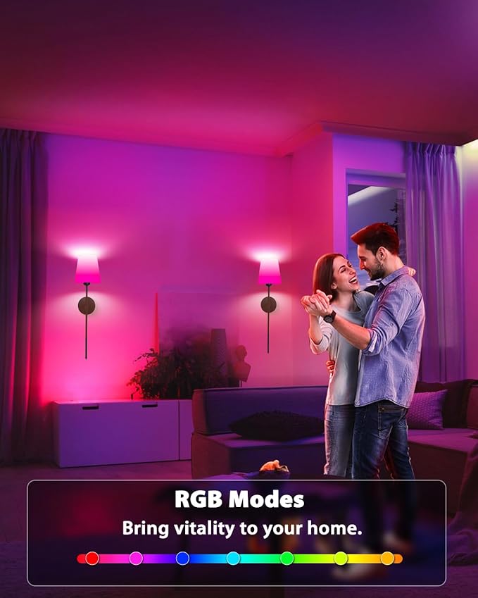 Adetu Wall Sconces Set of Two, Battery Operated Wall Sconce with RGB Dimmable Magnetic Bulbs and Remote, Rechargeable Wall Lights for Bedroom Living Room Hallway Decor