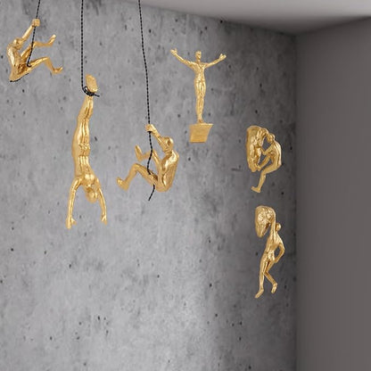 Set of 6 Climbing Men Wall Art Decor Sculpture,Nordic Modern Simplicity Decorative Wall Art, Climbing Man Sculptures,Home & Office Climber Gifts