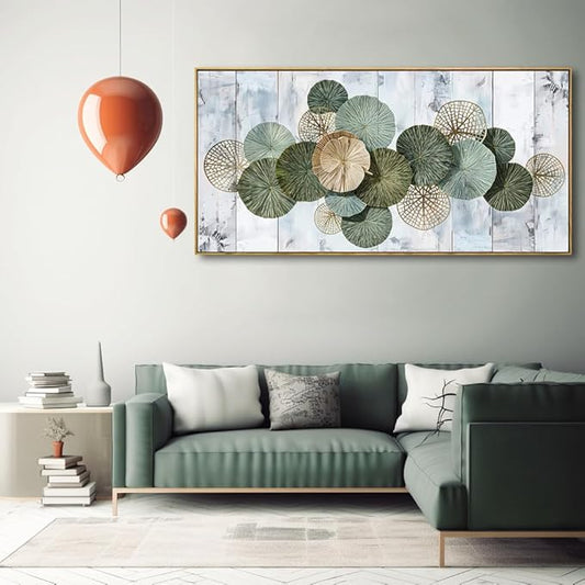 Wall Art Simple Wall Decor Green Canvas Painting Abstract Wall Art for Bedroom Living Room Dining Room Home Office Decor 30"x60" with Framed