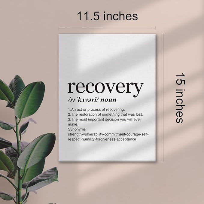 GTGIC Recovery Definition Print Canvas Wall Art Home Office Decor Modern Minimalist Painting 12x15 Canvas Poster Framed Ready to Hang Recovery Gift