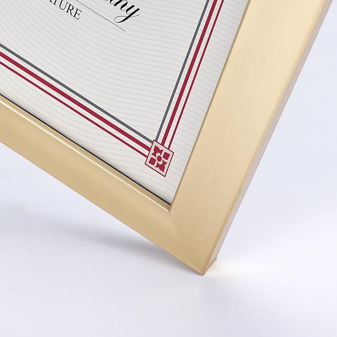 Giftgarden 8.5x11 Picture Frame Gold Set of 12, Multi Modern 8.5 x 11 Frames Bulk for Award Certificate Document Diploma, Wall or Tabletop Display