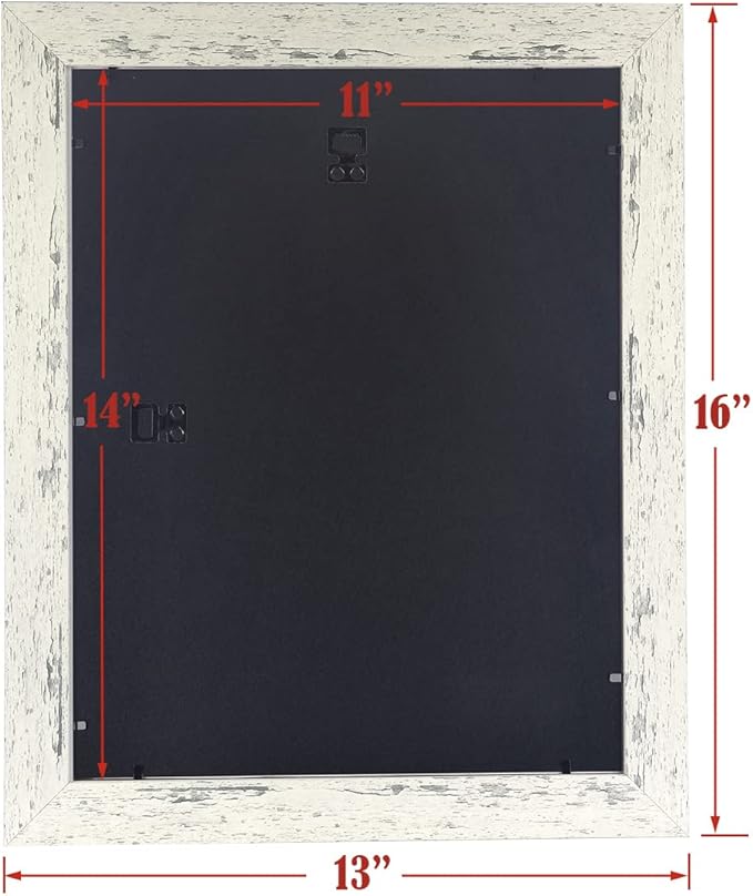 Rustic White Wooden 11x14 Picture Frame set of 3,Display 11x14 without Mat or 8x10 with Mat，Wall Gallery Photo Frames