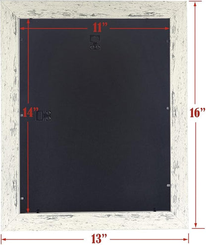 Rustic White Wooden 11x14 Picture Frame set of 3,Display 11x14 without Mat or 8x10 with Mat，Wall Gallery Photo Frames