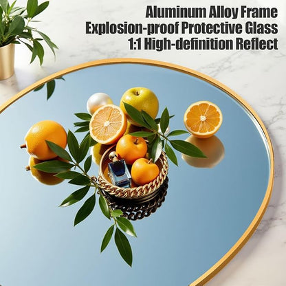 Prywot Arched Floor Mirror, 76 "x 34" Full Length Mirror Wall Mirrors Hanging or Leaning Arched-Top Full Body Mirrors with Stand for Bedroom, Dressing Room, Gold