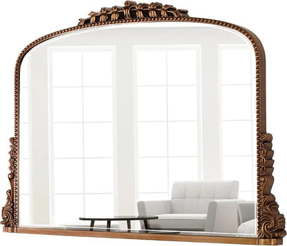SHYFOY 36" X 23" Antique Mirrors for Wall Decor Baroque Scalloped Top, Vintage Wall Mirror Gold Decorative Mirrors for Living Room Entryway Bathroom Or Powder Room
