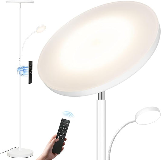 Floor Lamp-42W/4200LM Super Bright Floor Lamp,Dimmable 2-in-1 LED Floor Lamp for Bedroom,Torchiere Floor Lamps with Remote & Touch Control,69" Tall Standing Lamp for Living Room,Office,Reading,White