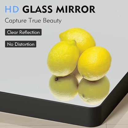 JISOSO Black Bathroom Mirror 21X30 Inch, Black Metal Framed Mirror for Wall, Rounded Rectangle Matte Bathroom Vanity Mirror with Tempered Glass, Anti-Rust, Horizontal/Vertical