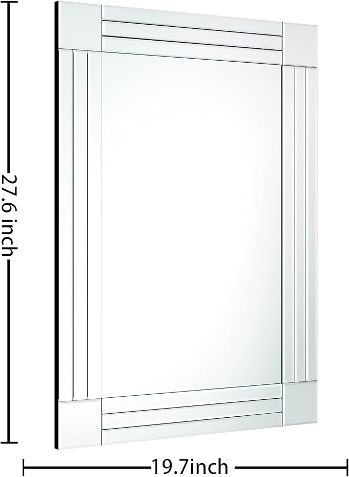 Decorative Wall Mirror Gorgeous Silver Mirror for bedrooms, bathrooms, entryways hallways, Living Room and Dining Room Walls “20x28”