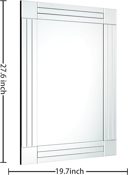 Decorative Wall Mirror Gorgeous Silver Mirror for bedrooms, bathrooms, entryways hallways, Living Room and Dining Room Walls “20x28”