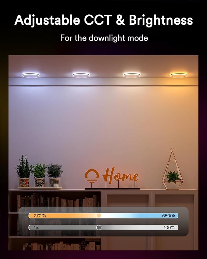 Lumary RGBAI Smart Recessed Lighting 8 Inch with Gradient Accent Light and Night Ring, 18W 1400LM Smart Can-Killer Downlight, Compatible with Alexa/Google Assistant/Siri, 4PCS