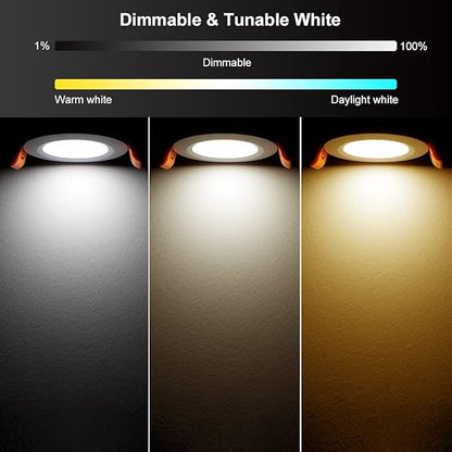 Smart 2 Inch LED Recessed Lighting RGB WiFi Downlight, 5W Compatible with Alexa and Google Home, Dimmable RGB & CCT 2700-6500K Color Changing, 120V Ceiling Light with LED Driver (10 Pack)
