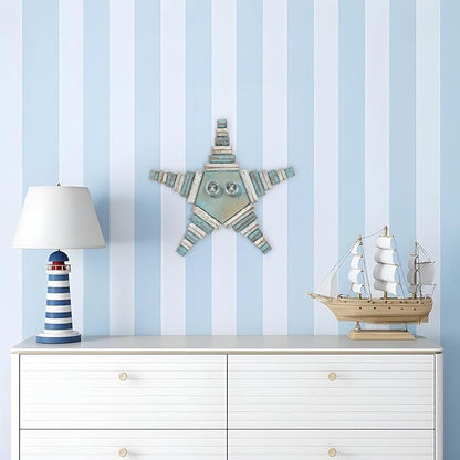Handmade Driftwood Fish Nautical Wall Decor - 12" x 12" Wooden Rustic Coastal Wall Art for Living Room, Bedroom, Office, Bathroom - Ocean Beach Decoration (Grippy)