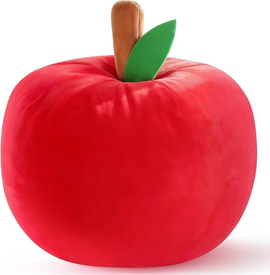 LANPU Cute Apple Shaped Plush Pillow – Soft Fruit Cushion for Couch, Sofa, or Bed, Adorable Decorative Throw Pillow for Room, Living Room & Home Decor (11 Inch, Red)