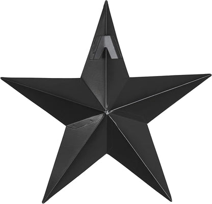 VHC Brands Patriotic Faceted Metal Star Black Wall Hanging 8x8, Independence Day Decor, American Star Design, Distressed Appearance Metal Wall Hanging, Star Shape, Country, Charcoal Black