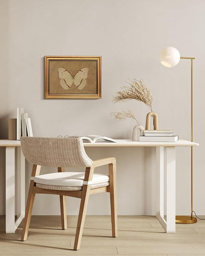 Bzstyleart Vintage Wall Art Decor for Living Room, Gold Framed Canvas Butterfly Wall Art, Vintage Butterfly Picture Prints, Gold Framed Artwork, 12 x 16 Inch