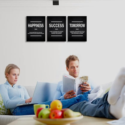 KAWAHONE Success Quotes Wall Art, Motivational Entrepreneur Tomorrow Poster Inspirational Happiness Wall Hanging Picture Decor for Home Office Workplace Gift for Business Leadership Men Women Ready to