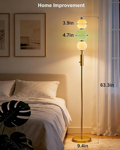 Lightdot Globe Floor Lamp with 3 Color Temperatures Smart LED Bulbs Included, Dimmable Unique Corner Floor Lamp, Blue Modern Standing Lamp Tall Lamp for Living Room/Bedroom/Gaming Room/Decor Office