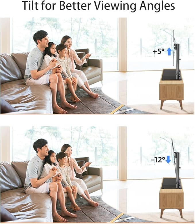 Universal TV Stand Base, Table Top TV Stand for 17-55 Inch LCD/LED TVs, Height Adjustable Monitor Mount Stand with Tempered Glass Base Holds up to 88lbs VESA 400x400mm, TS102