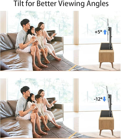 Universal TV Stand Base, Table Top TV Stand for 17-55 Inch LCD/LED TVs, Height Adjustable Monitor Mount Stand with Tempered Glass Base Holds up to 88lbs VESA 400x400mm, TS102