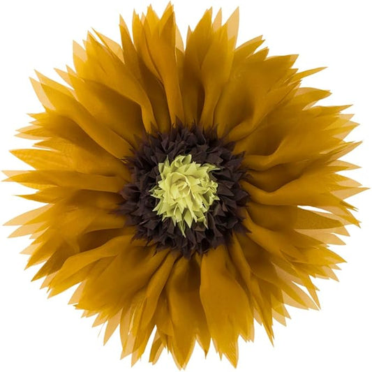 Mustard Yellow 3D Sunflower Round Decorative Throw Pillow Handcrafted Cute Elegant Flower Accent Pillow Boho Farmhouse Floral Cushion for Bed Couch Car Living Room Bedroom Home Decor 12Inch