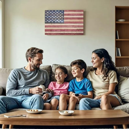 Berlun American Flag Wall Decor - Vintage Patriotic Canvas Wall Art for Home, Office, or Outdoor - USA Flag Wall Hanging for Independence Day, 4th of July, Memorial Day -AL-11 ﻿ ﻿