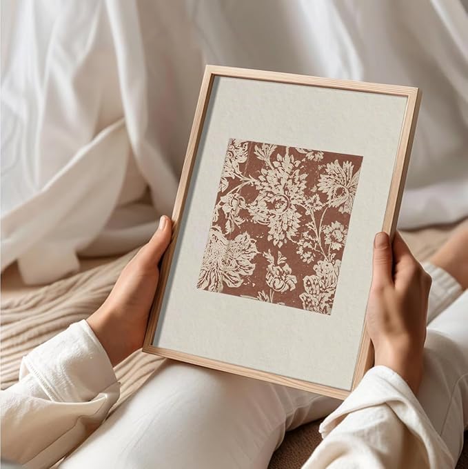 uniro Vintage Floral Wall Art Print, French Flower Pattern Wall Painting, Retro Botanical Posters for Room Aesthetic for Bedroom Living Room Bathroom Wall Decor(8" x 10"-UNFRAMED)