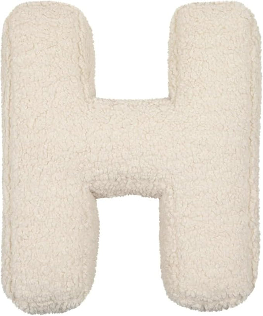 Letter Pillow English Letter Plush Pillow Cozy Lambswool Initial Throw Pillow Alphabets Letter Decorative Cushion Comforting Huggable Stuffed Cushion for Bedroom Sofa（15.7 * 13.8 * 3.9 in）