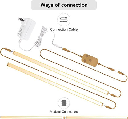 2pack 40inch Smart Under Cabinet Lighting, 2700-6000K Under Counter Kitchen LED Light, Dimmable Under Counter Closet Light Fixture APP Control, Work with Alexa, Google Assistant (Gold)