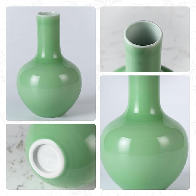KAMMAK Colored Ceramic Vase, Beautiful Hand-Painted Decorative Vase, Modern Art Porcelain Vase for Flower Mantle Dining Table Centerpiece, Entryway Living Room Wedding Decoration, SS003