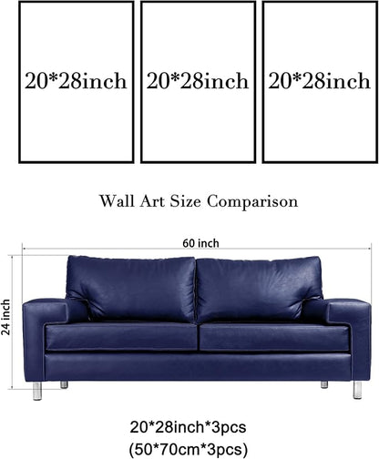Wieco Art Large 3 Panels Canvas Prints of Vincent Van Gogh Paintings Reproduction Red Poppies and Daisies Sunflower Irises in Vase Canvas Wall Art for Living Room Home Office Decor